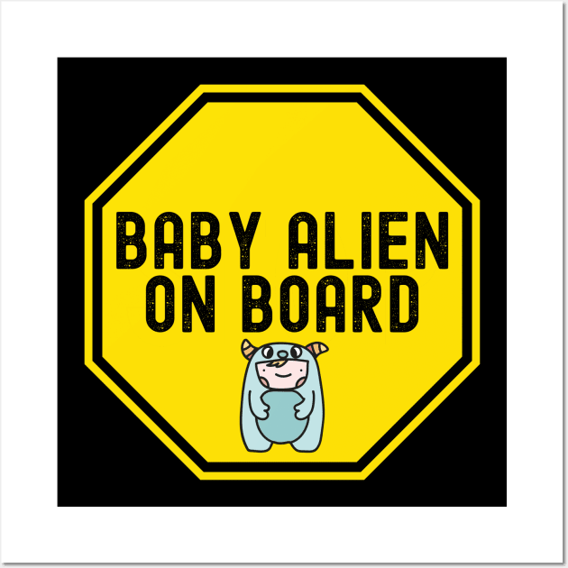 Funny Baby alien on board Wall Art by DacDibac